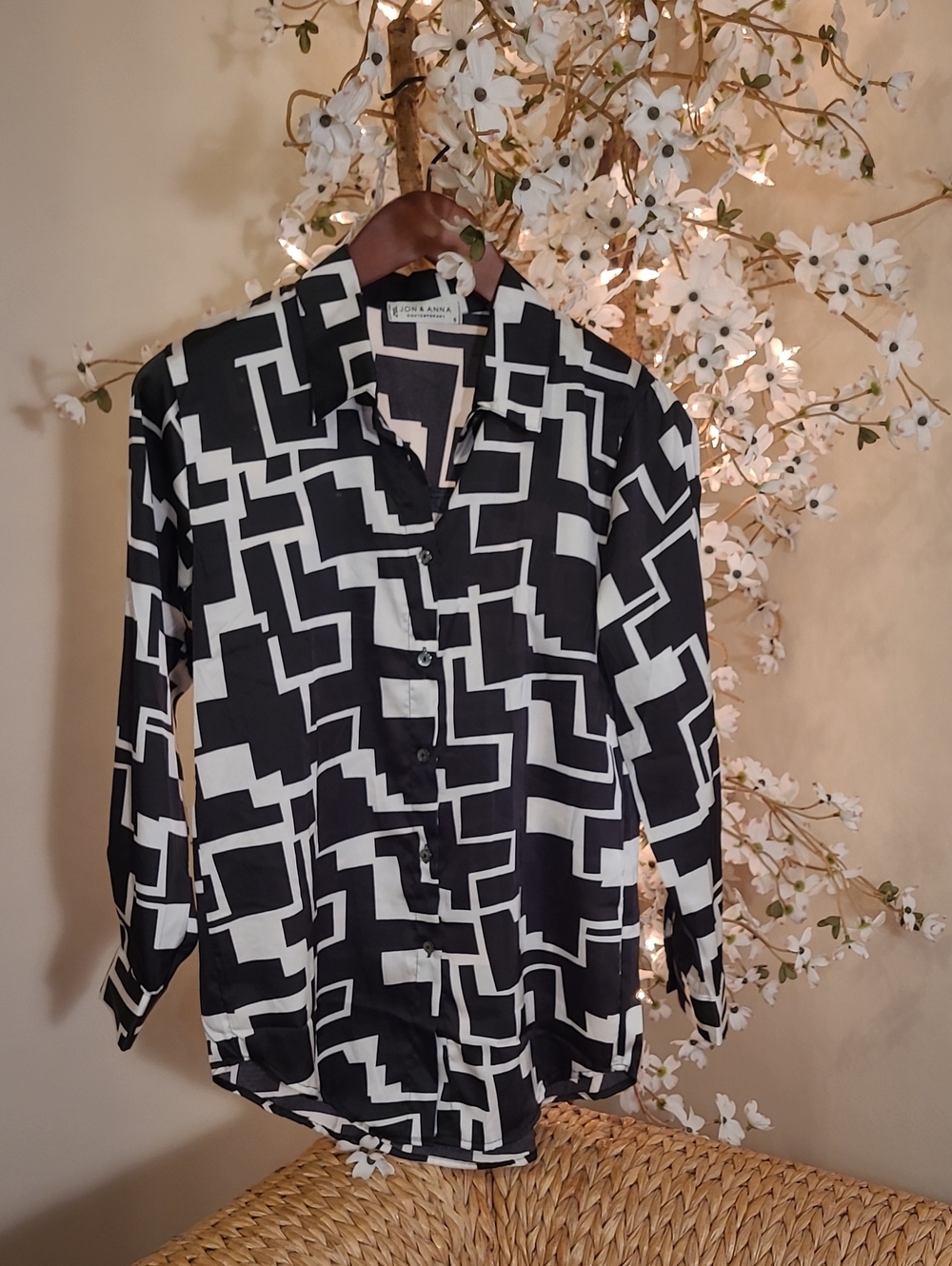 Black and Ivory Contemporary Blouse